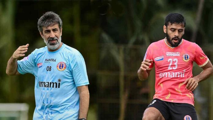 East Bengal FC are heading into the AIFF Super Cup 2025 with renewed confidence and determination, as reflected in the words of their head coach Óscar Bruzón and senior midfielder Souvik Chakrabarti